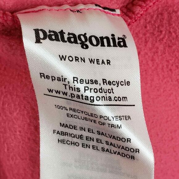 Patagonia Jacket Women’s Size Small S Pink Fleece Pullover Mock Neck Long Sleeve - Picture 8 of 11